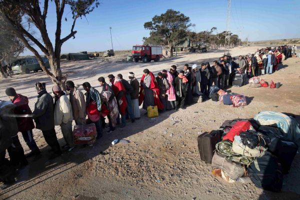 Egyptští uprchlíci v Libyi.