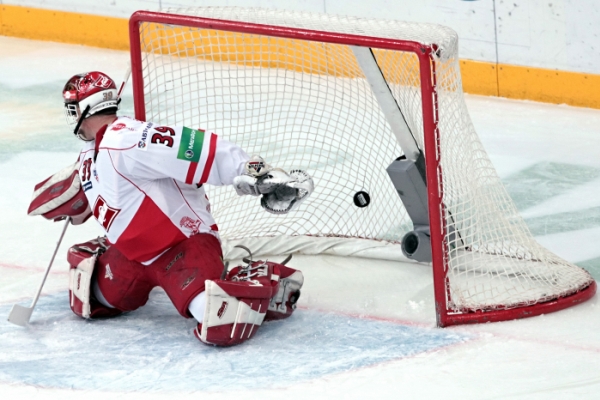 Dominik Hašek v brance moskevského Spartaku.