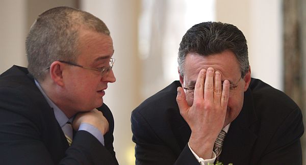 Poslanec Marek Benda (ODS) s europoslancem Janem Zahradilem.