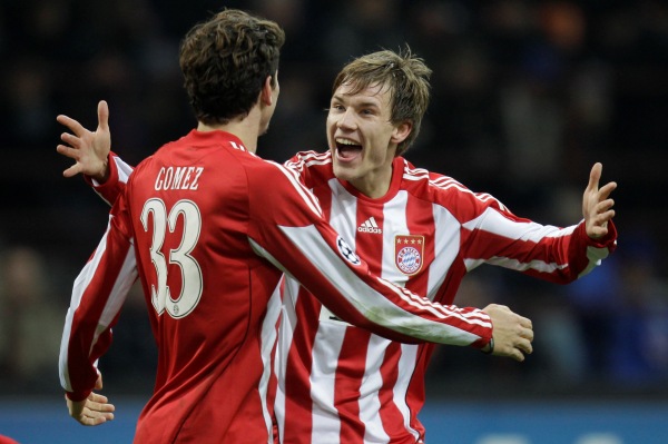 Radost fotbalistů Bayernu Mnichov.
