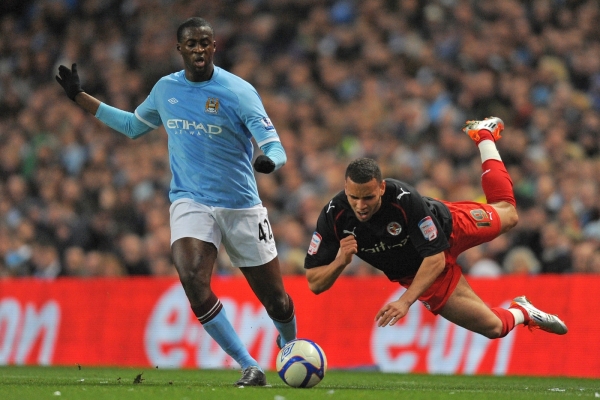 Momentka ze zápasu Manchester City - Reading. Momentka ze zápasu Manchester City - Reading.