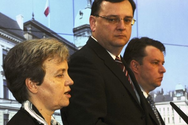 Dana Drábová, Petr Nečas (uprostřed) a Martin Kocourek.