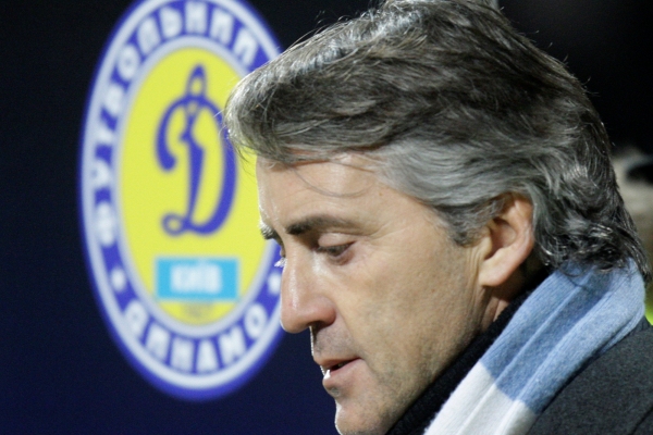 Trenér Roberto Mancini se musel se svým týmem sklonit před Dynamem Kyjev.