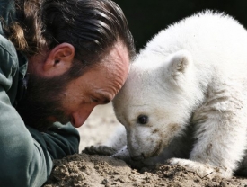Knut se svým ošetřovatelem.