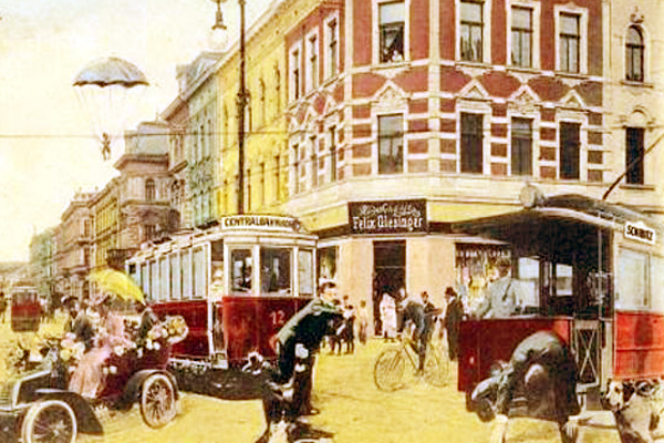 Dopravní chaos v blízké budoucnosti v představách z roku 1911. Dopravní chaos v blízké budoucnosti v představách z roku 1911.