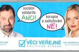 Předvolební billboard Věcí veřejných.
