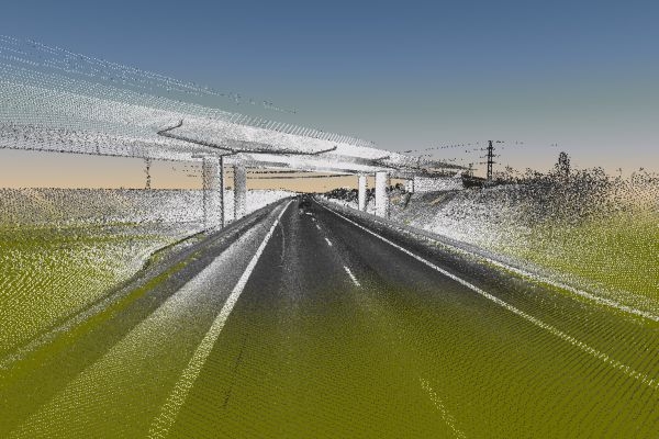 Mobilní laserový skener dokáže vytvořit velice přesný obraz silnice.