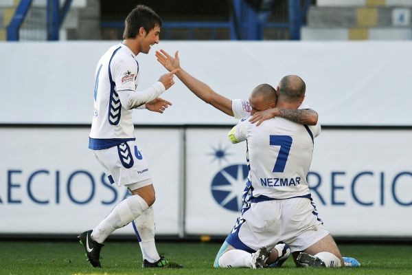 Gólová radost libereckých fotbalistů. Gólová radost libereckých fotbalistů.