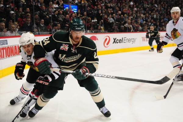 Martin Havlát (v zeleném), jedna z největších českých hvězd NHL současnosti.