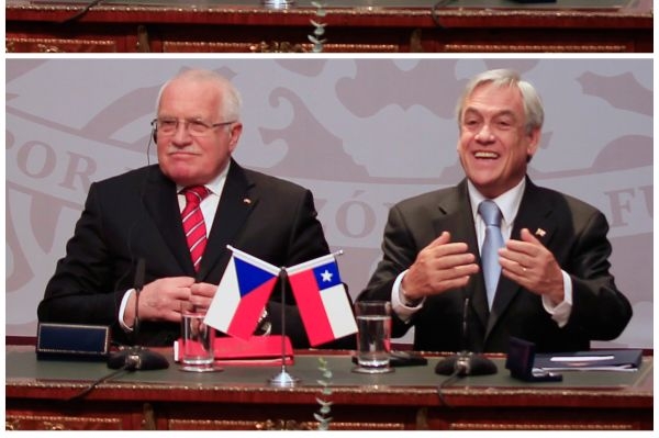 Václav Klaus s chilským protějškem Sebastiánem Piñerou.