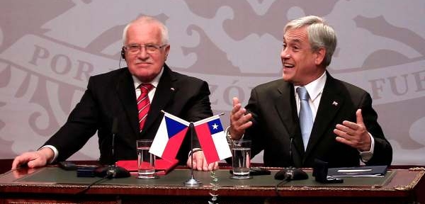 Václav Klaus a Sebastian Pinera.
