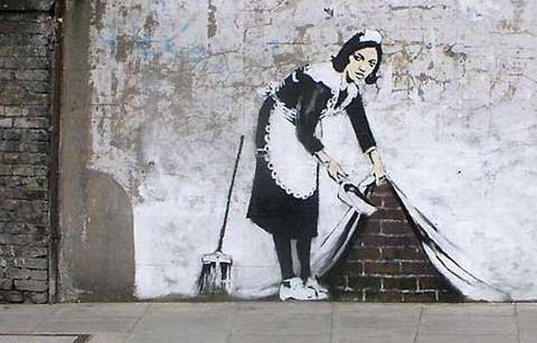 Slavný streetartový umělec Banksy má plagiátora (tento obrázek je ovšem od "pravého" Banksyho).