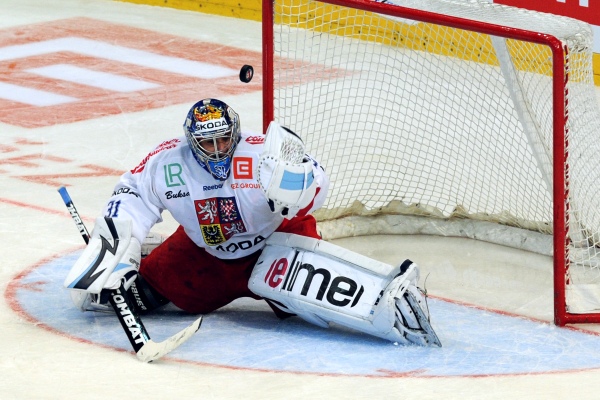 Jednička české reprezentace Ondřej Pavelec.