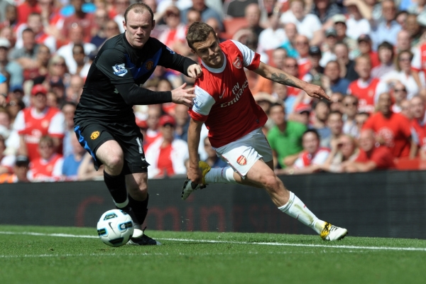 Momentka z utkání Arsenalu z Manchesterem. Momentka z utkání Arsenalu z Manchesterem.