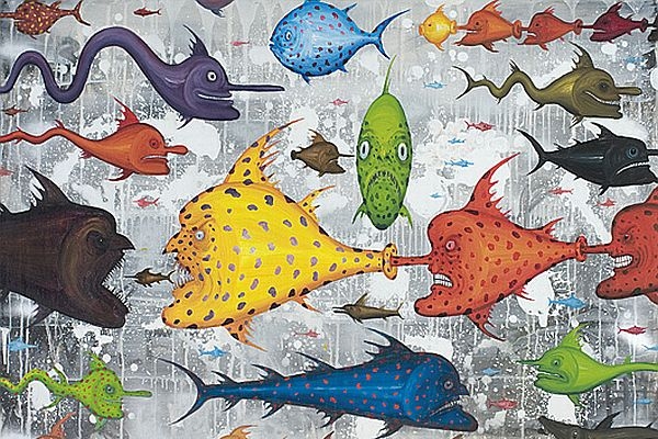 Roman Trabura: Ryby, 2011, vyvolávací cena: 70 000.