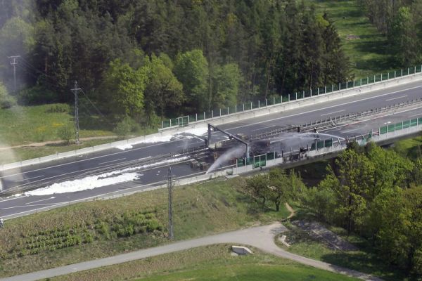Při nehodě na D5 nebyl naštěstí nikdo zraněn.