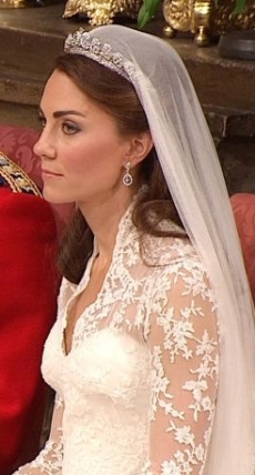 Kate Middletonová v den svatby s princem Williamem.