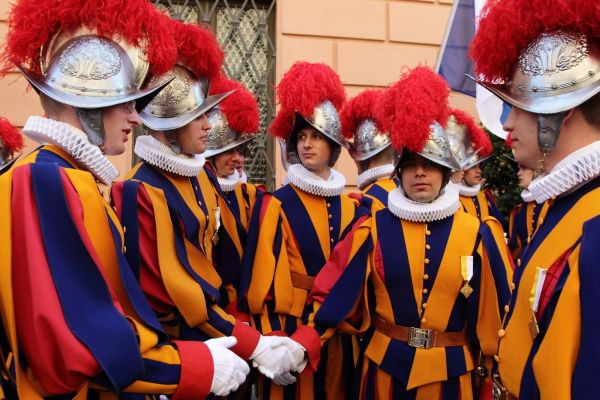 Garda má celkem kolem sto deseti mužů, kteří všichni musejí být katolíky a Švýcary. Garda zajišťuje bezpečnost papeže, kontroluje vstupy do Vatikánu a bdí nad apoštolským palácem.