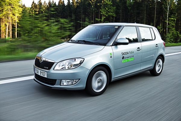 Fabia GreenLine při rekordní jízdě.