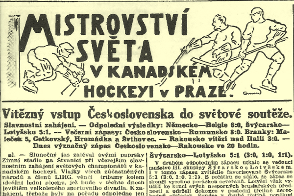 Mistrovství světa v roce 1933 v dobovém tisku.