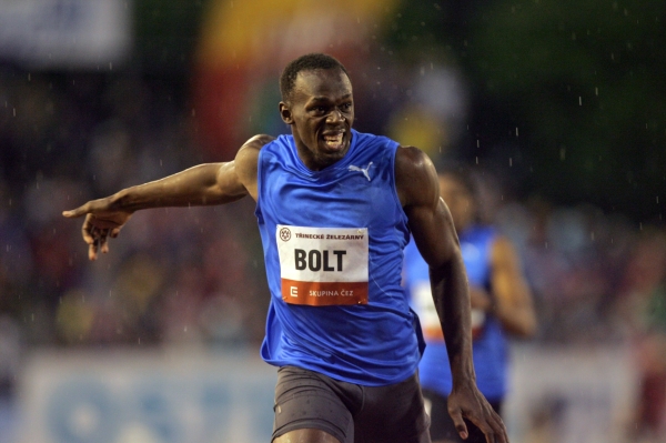 Usain Bolt na Zlaté tretře 2010.