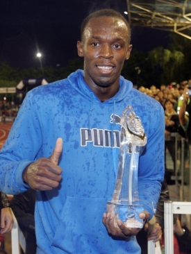 Usain Bolt v Ostravě na Zlaté tretře.