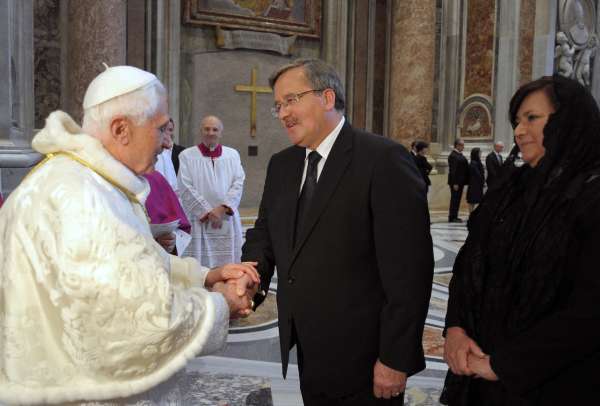 Polský prezident Komorowski u papeže.