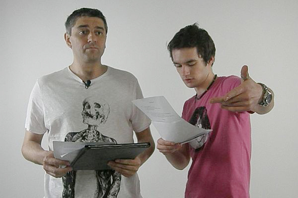 Štěpán Mareš s režisérem klipu Ladislavem Plecitým, studentem prvního ročníku vyšší školy v Písku.