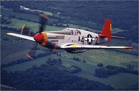 Dobové letadlo amerických Red Tails.