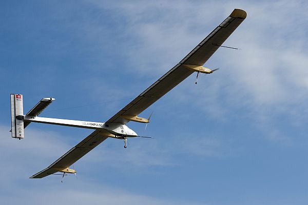 Experimentální letadlo na sluneční pohon Solar Impulse. 