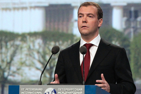 Ruský prezident Dmitrij Medveděv.