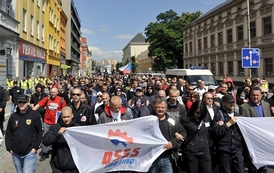 Protest pravicových extremistů proběhl za přítomnosti policie.
