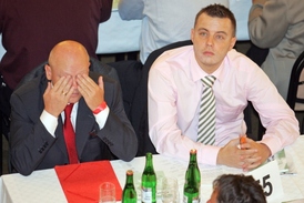 Místopředseda ČMFS Jindřich Rajchl (vpravo) s Ivanem Haškem.