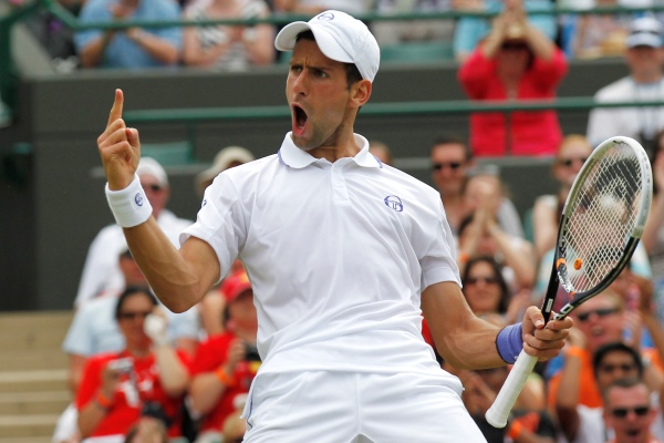 Novak Djokovič na letošním Wimbledonu.
