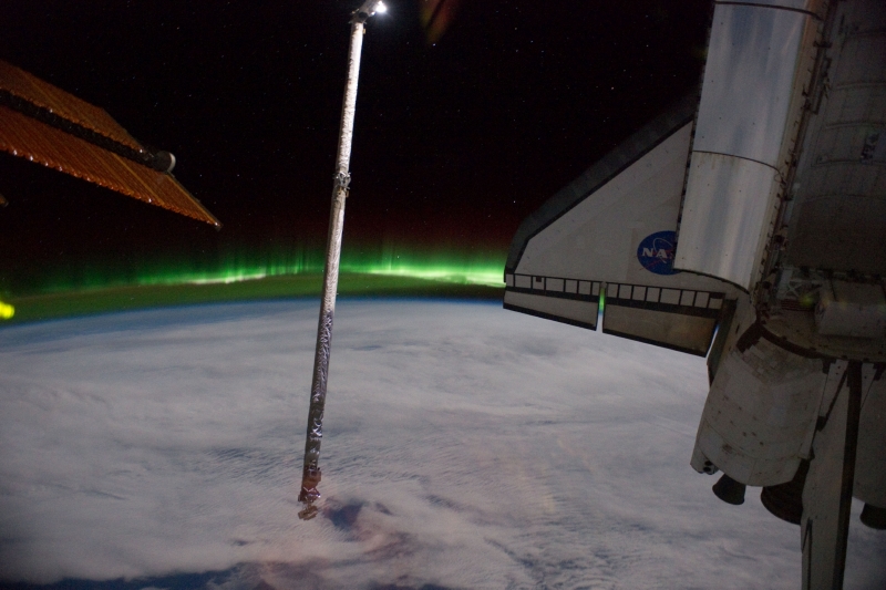 Astronautům se podařilo zachytit úchvatnou polární záři (Foto: ČTK/AP).