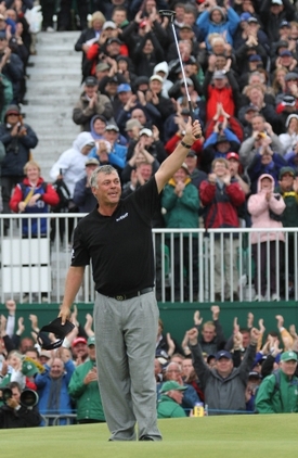 Darren Clarke se o víkendu stal miláčkem britských golfových fanoušků.