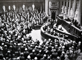 Parlament (říšká rada) v roce 1911, snímek z časopisu Český svět.