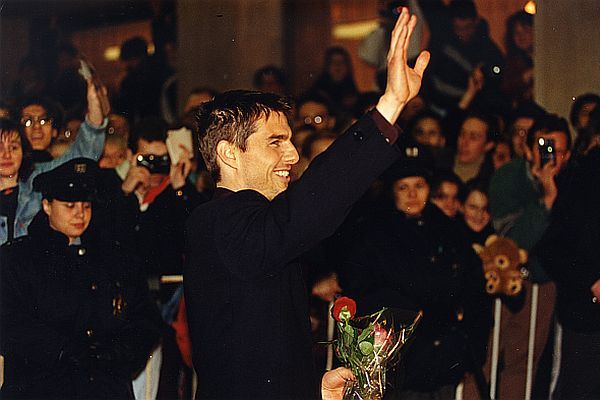 Tom Cruise před kinem Blaník v roce 2005.