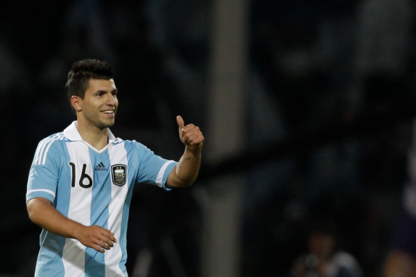 Sergio Agüero v argentinském dresu.