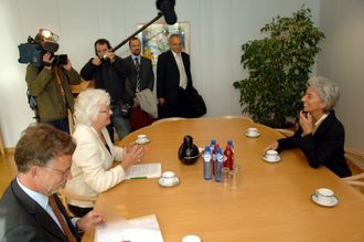 Lagardeová v době, kdy byla francouzskou ministryní zemědělství a rybolovu. Na návštěvě EK v Bruselu roku 2007.