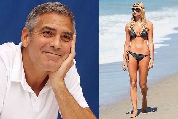 George Clooney randí se Stacy Keiblerovou. George Clooney randí se Stacy Keiblerovou.