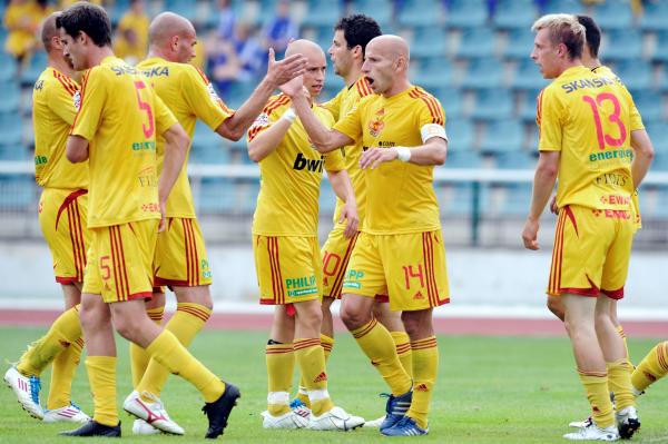 Radost fotbalistů pražské Dukly.