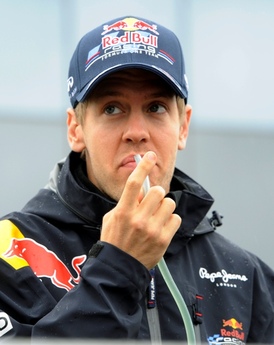 Vedoucí muž šampionátu Sebastian Vettel z Red Bullu.