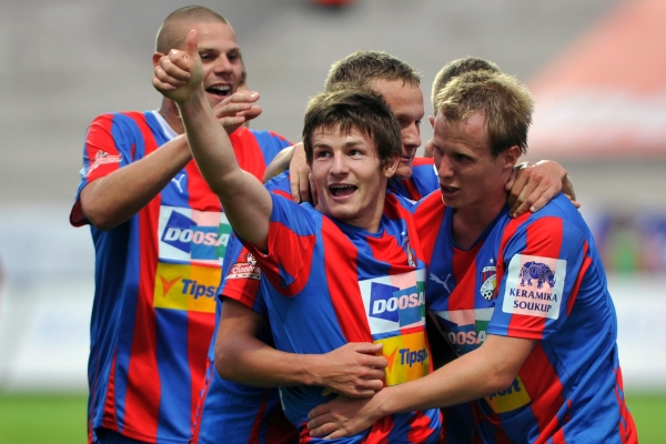 Radost fotbalistů Plzně. Radost fotbalistů Plzně.