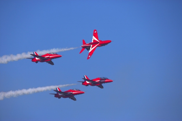 Letecká show Red Arrows.