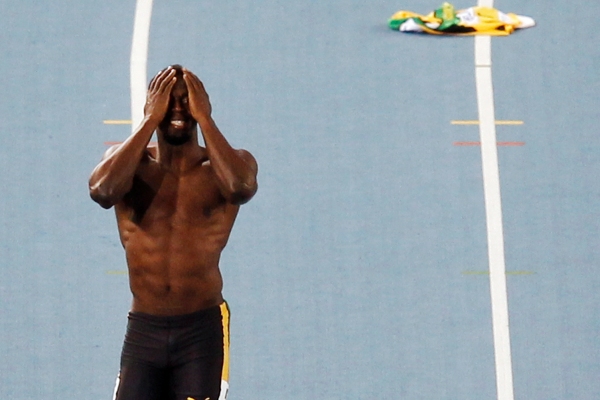 Zklamaný Usain Bolt.