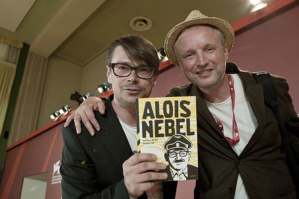 Spoluautoři Rudiš a Švejdík v Benátkách.