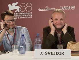 Producent Pavel Strnad a spoluautor scénáře Jaromír 99 Švejdík v Benátkách.