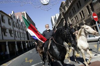 Eugene Terre'Blanche, bývalý šéf Afrikánského hnutí odporu, v Pretorii roku 2005.  