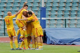 Radost fotbalistů Dukly.